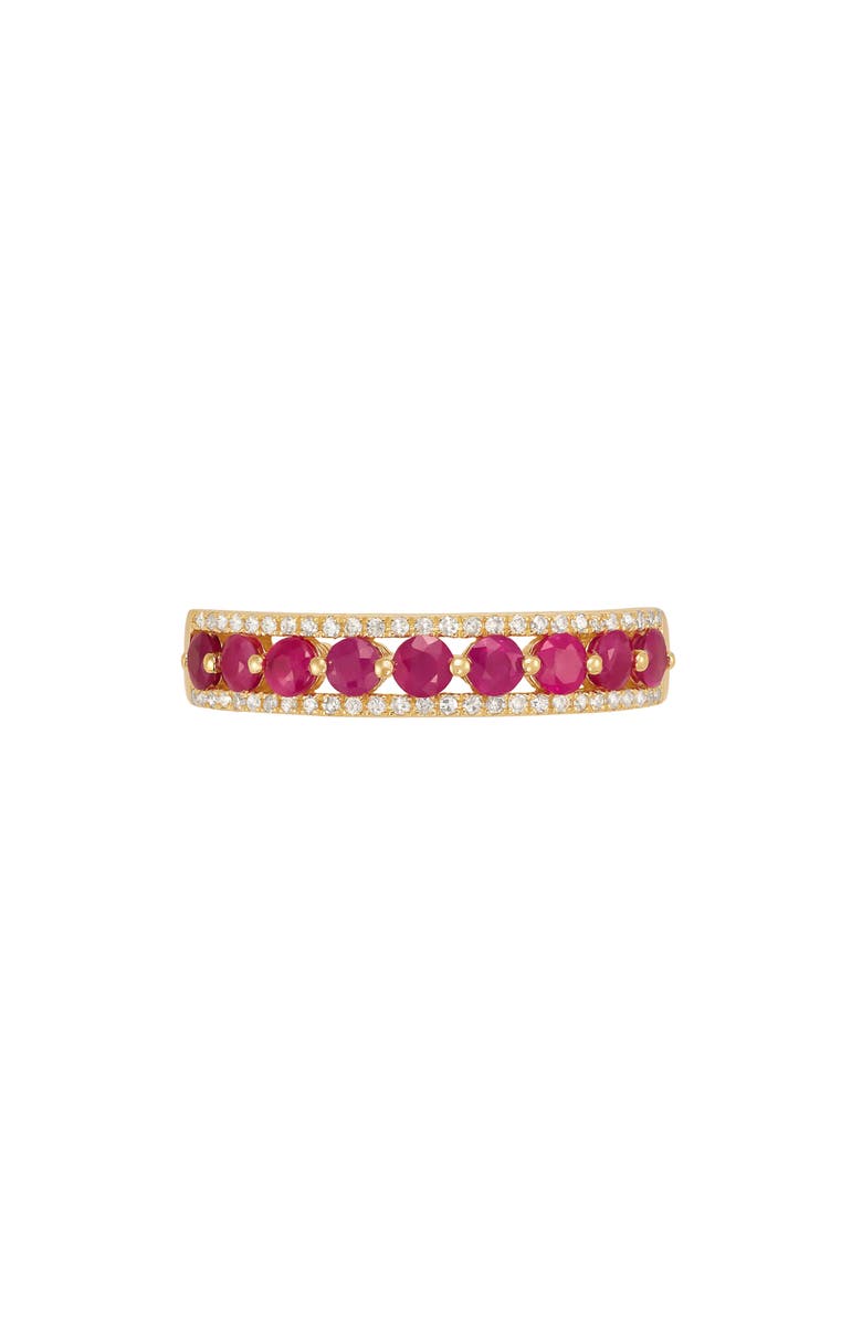 Frankie & Zoe 14K Yellow Gold Ruby & Diamond Band Ring, Alternate, color, Yellow Gold/ Ruby