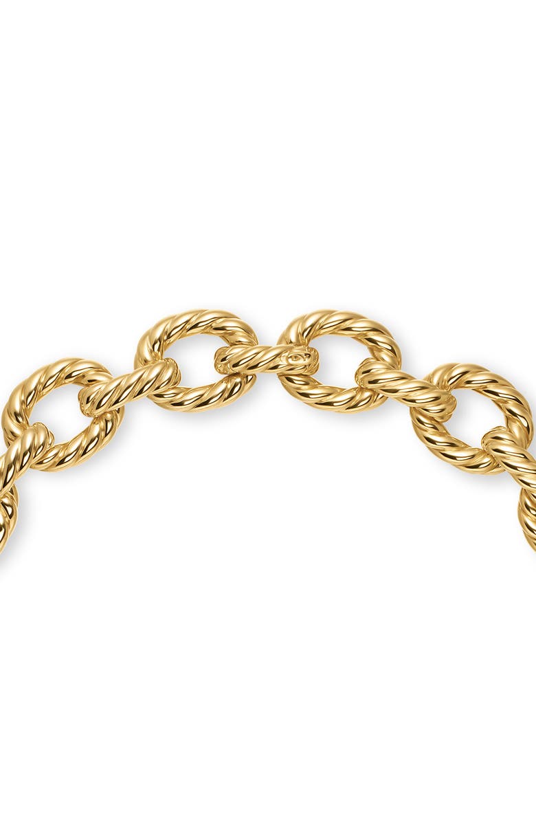 David Yurman Sculpted Cable Oval Link Necklace, Alternate, color, Gold