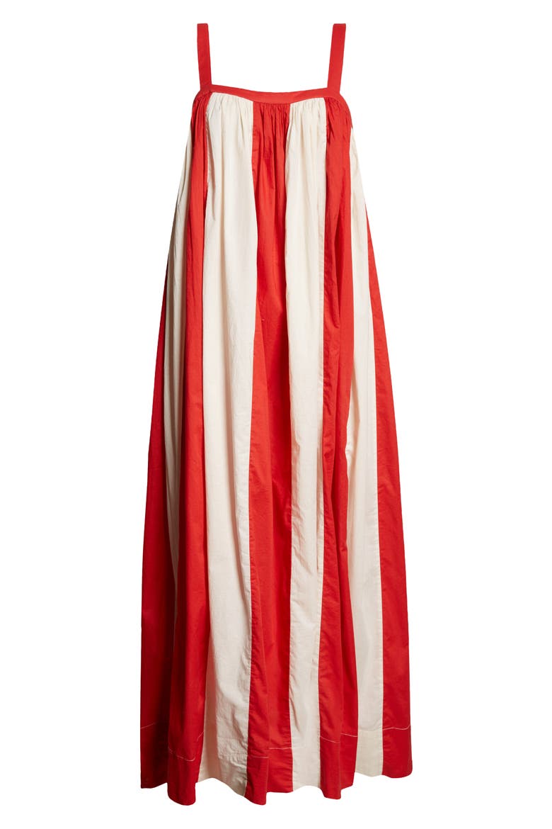 Liberty Stripe Cotton Maxi Dress, Alternate, color, RED/ WHITE