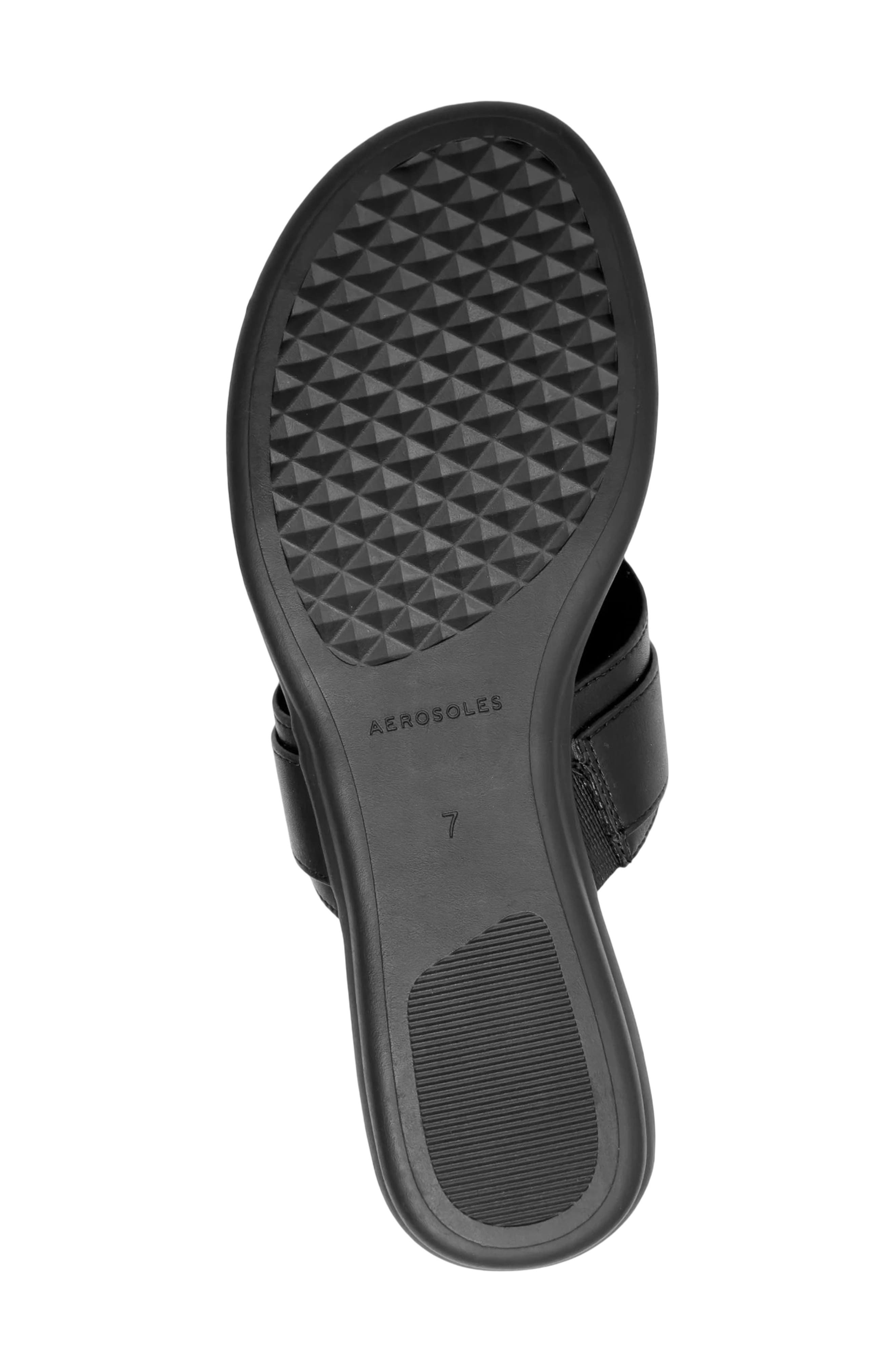 Aerosoles Glam Flip Flop, Alternate, color, Black Fx Nappa