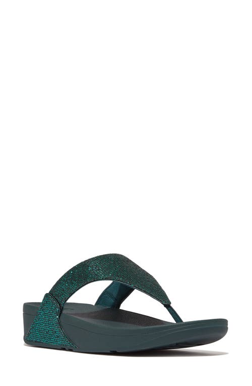 FitFlop Lulu Glitter Flip Flop in Metallic Deep Teal 