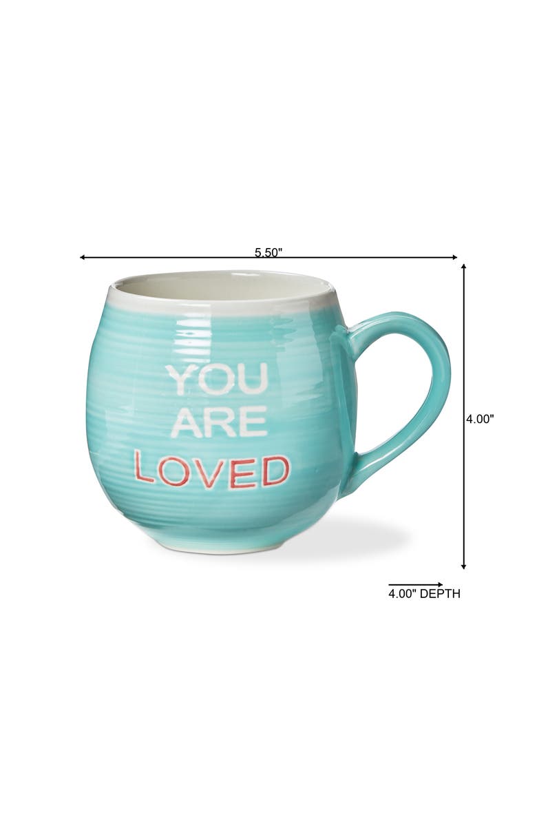 tag You Are Loved Mug Multi Stoneware Spring, Alternate, color, Blue