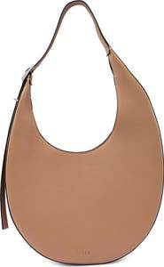 behno Ina Medium Pebbled Leather Crescent Bag
