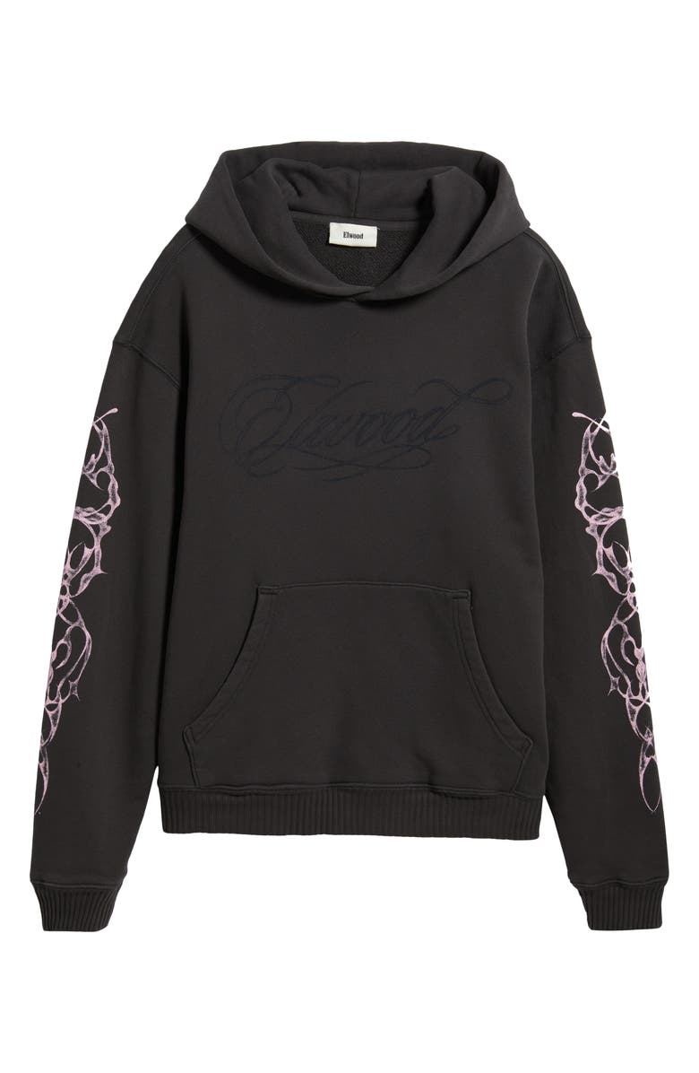 Elwood Line Work Graphic Hoodie, Alternate, color, Vintage Black