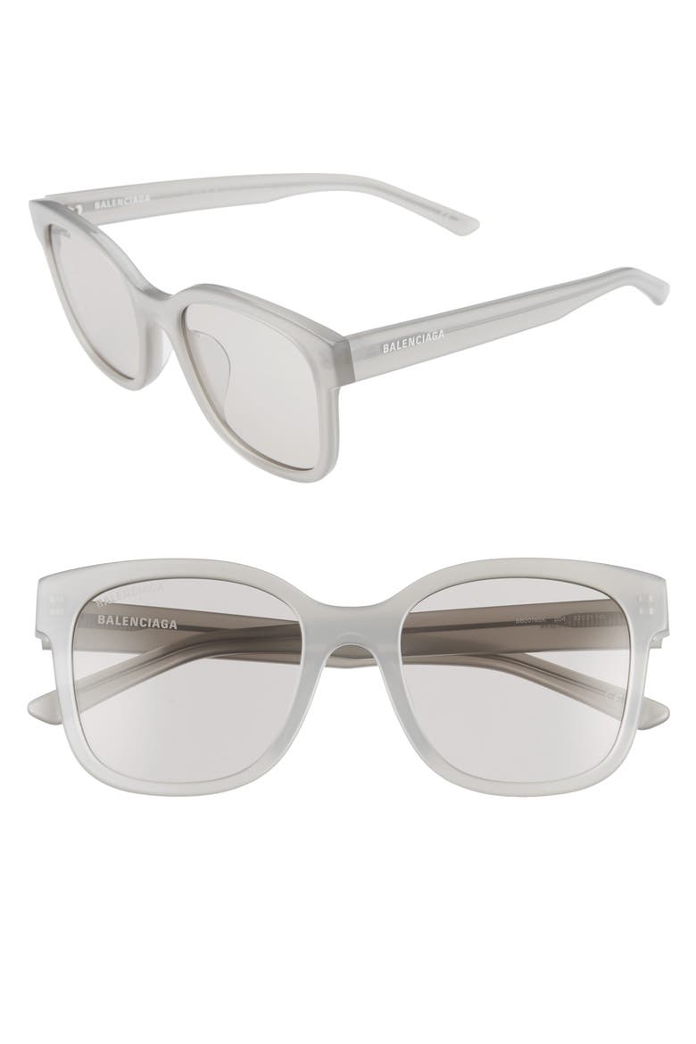52mm Square Sunglasses, Main, color, GREY/ GREY