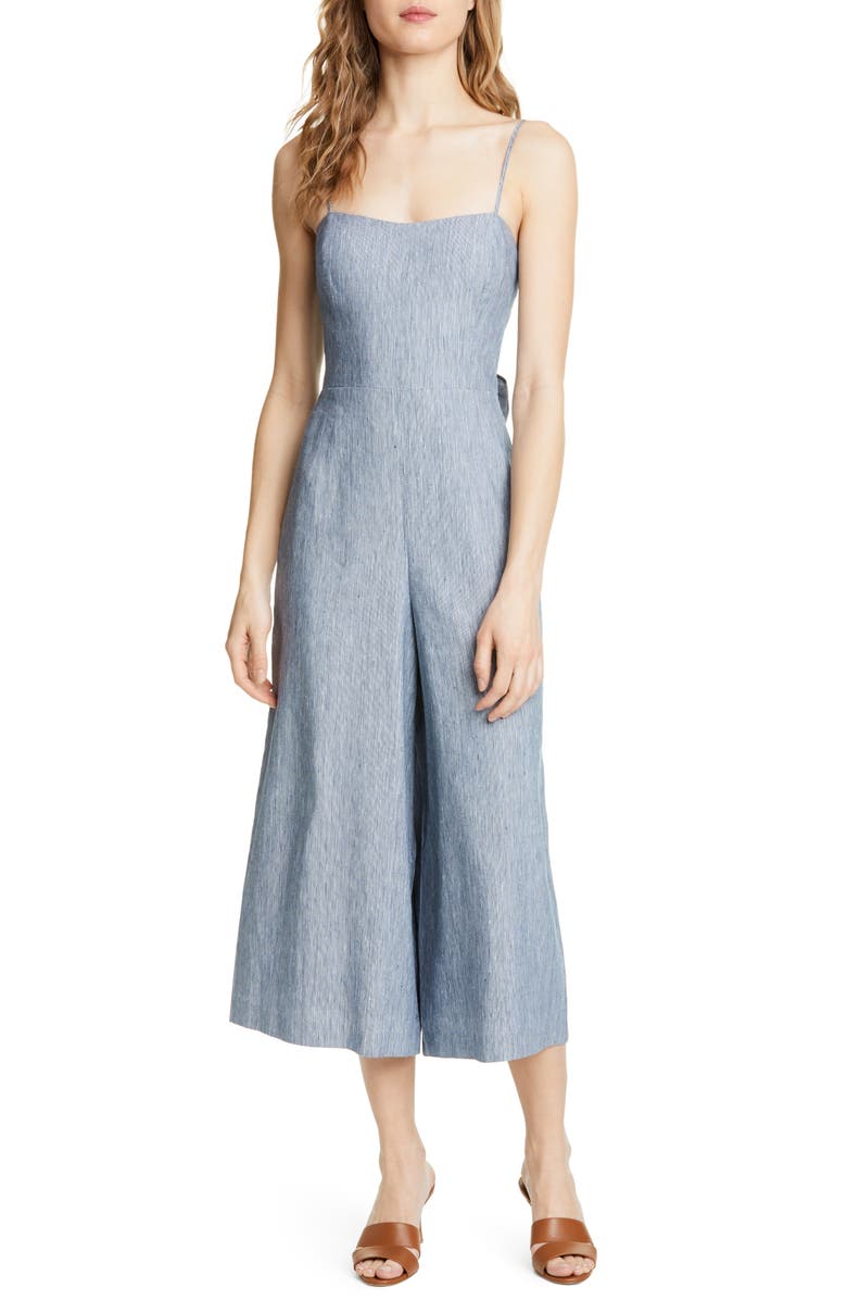 Club Monaco Dalennah Linen Blend Jumpsuit, Main, color, 