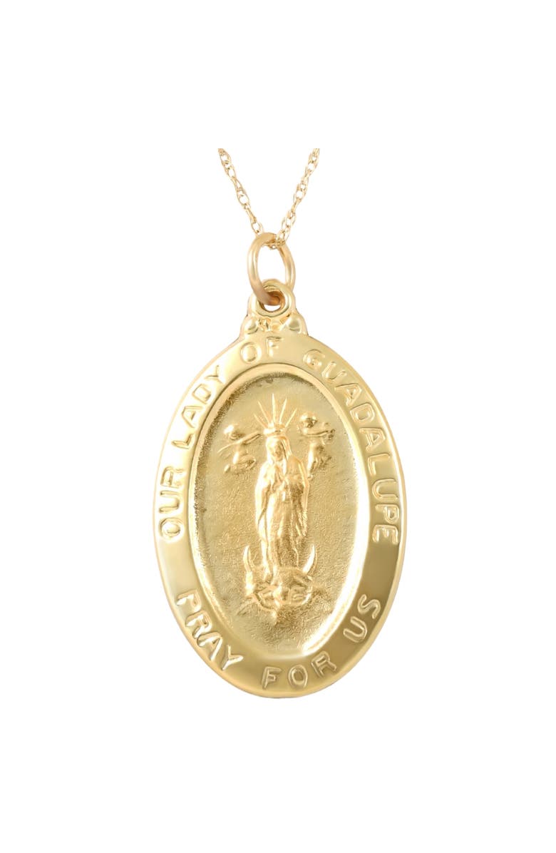 Bliss Diamond 14k Gold Lady Of Guadalupe Medal Pendant  1" Tall 4 Grams, Main, color, 