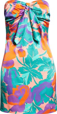 Ramy Brook Orion Dahlia Strapless Cocktail Minidress
