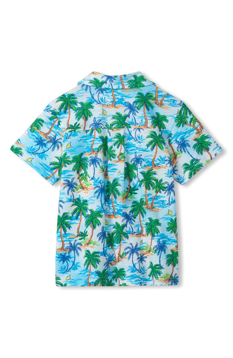 Hatley Kids' Deserted Island Button Front Shirt, Alternate, color, Green