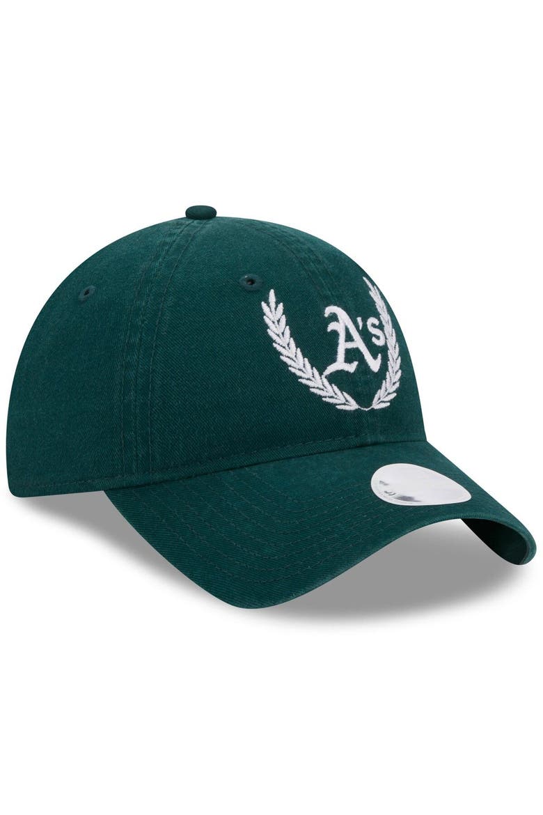 Women's New Era Green Athletics Leaves 9TWENTY Adjustable Hat, Alternate, color, Green