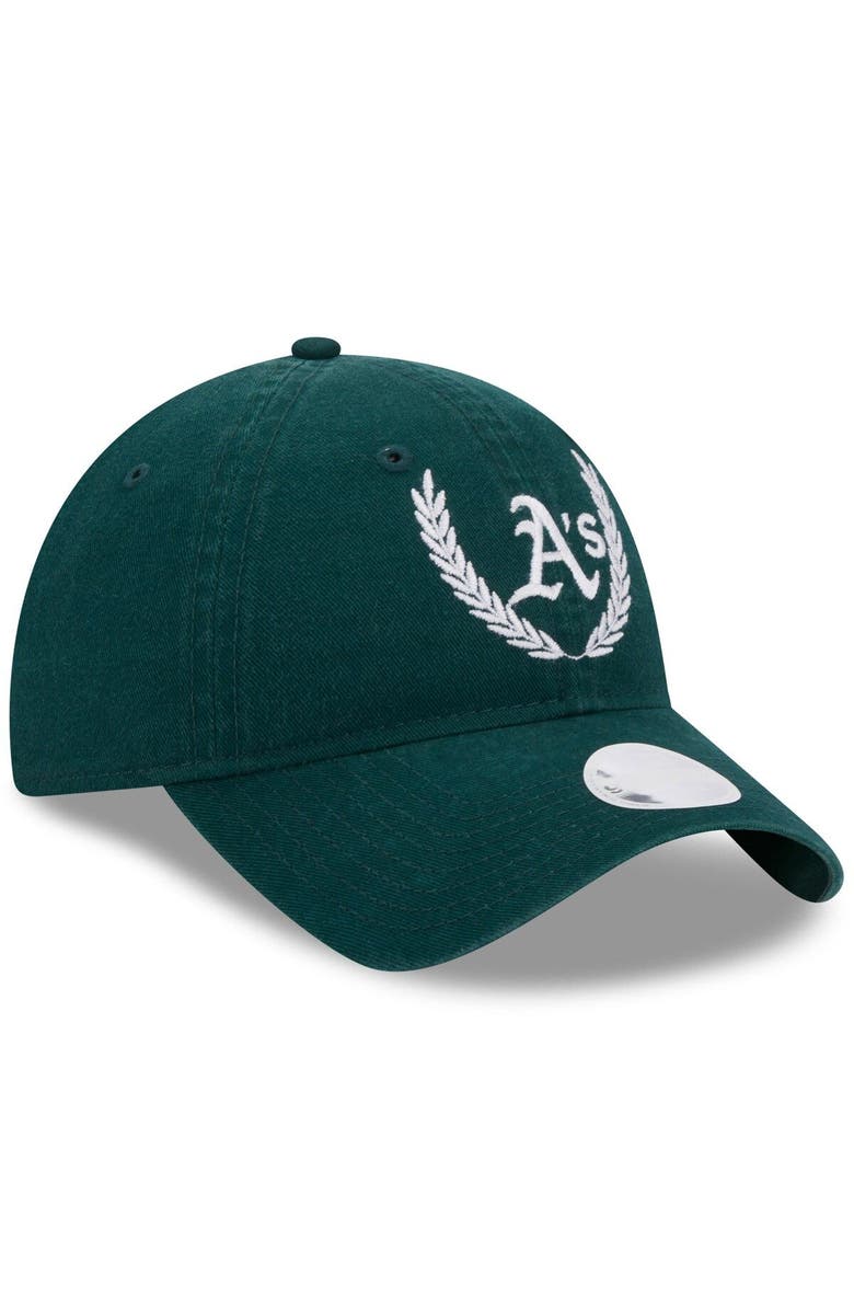 New Era Women's New Era Green Athletics Leaves 9TWENTY Adjustable Hat, Alternate, color, Green