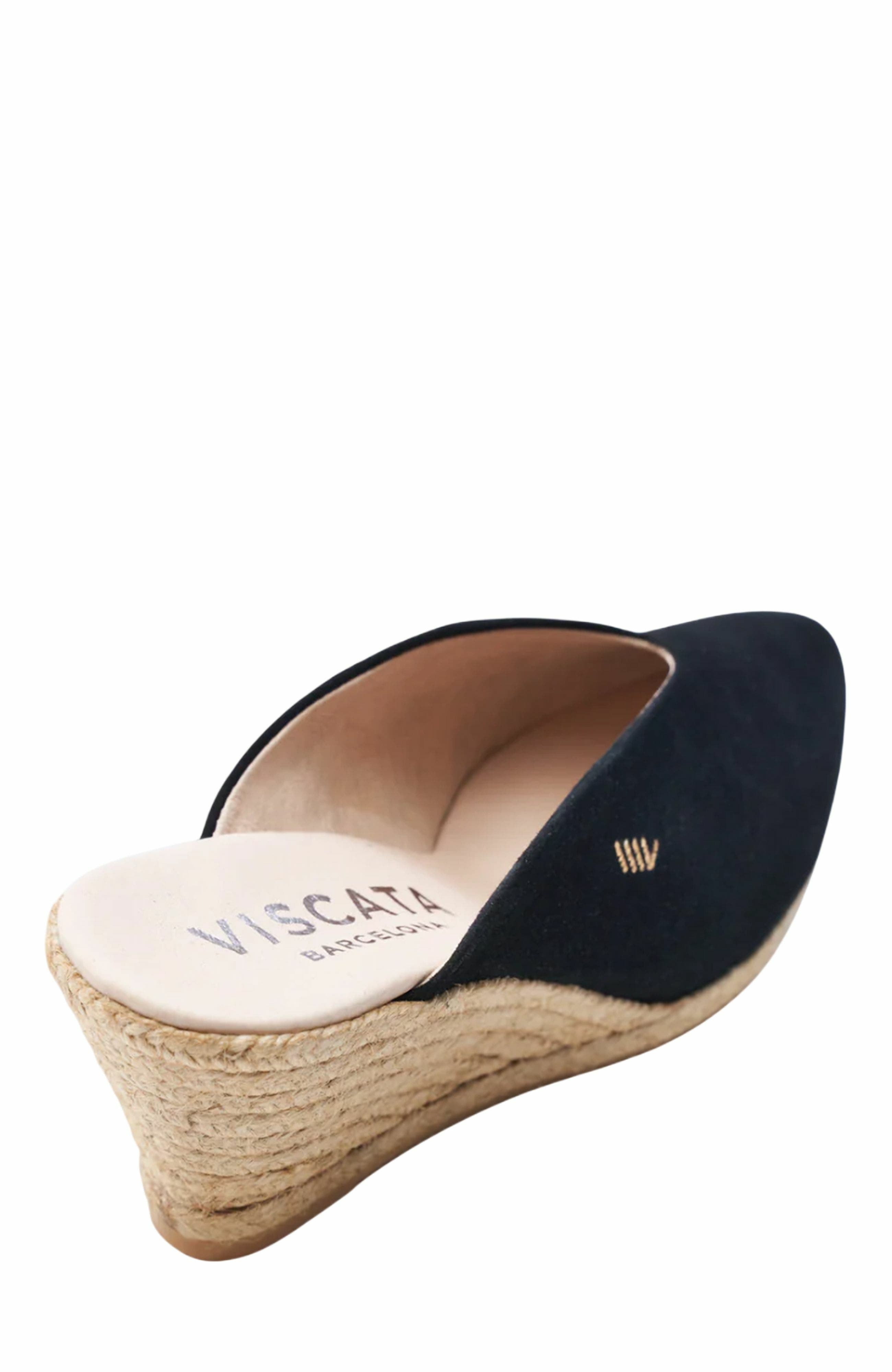 VISCATA Truja Suede Espadrille Mule Wedges, Alternate, color, Black