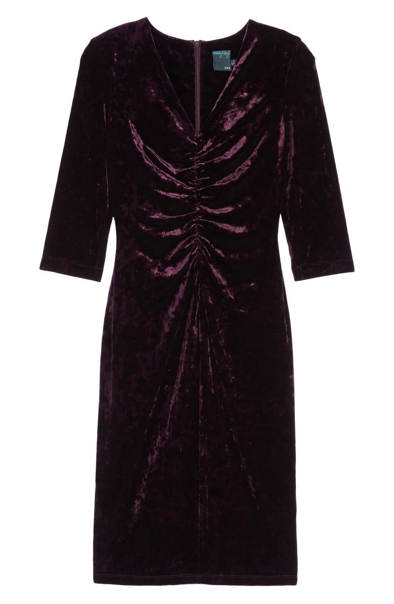 Gabby Skye Ruched Crushed Velvet Dress, Alternate, color, 