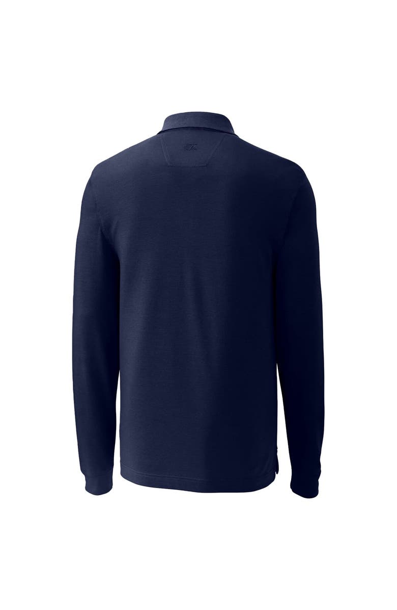 Cutter & Buck Men's Cutter & Buck Navy Villanova Wildcats Advantage Tri-Blend Pique Long Sleeve Polo, Alternate, color, Navy