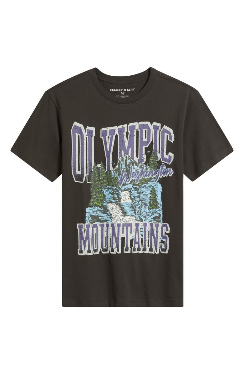The Forecast Agency Olympic Mountains Cotton Graphic T-Shirt, Alternate, color, Pirate Black