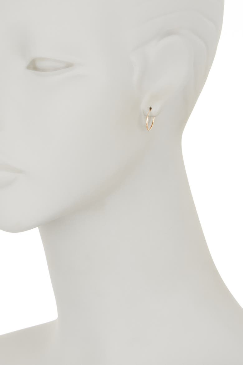 14K Yellow Gold 13.5mm Hoop Earrings, Alternate, color, GOLD