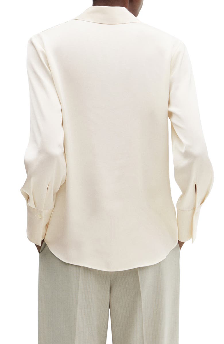 MANGO Satin Button-Up Shirt, Alternate, color,