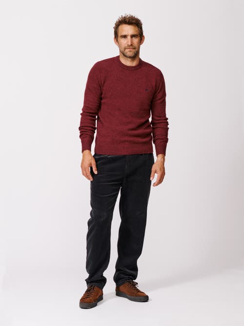 Aubin Phillips Lambswool Crew Neck Sweater In Burgundy