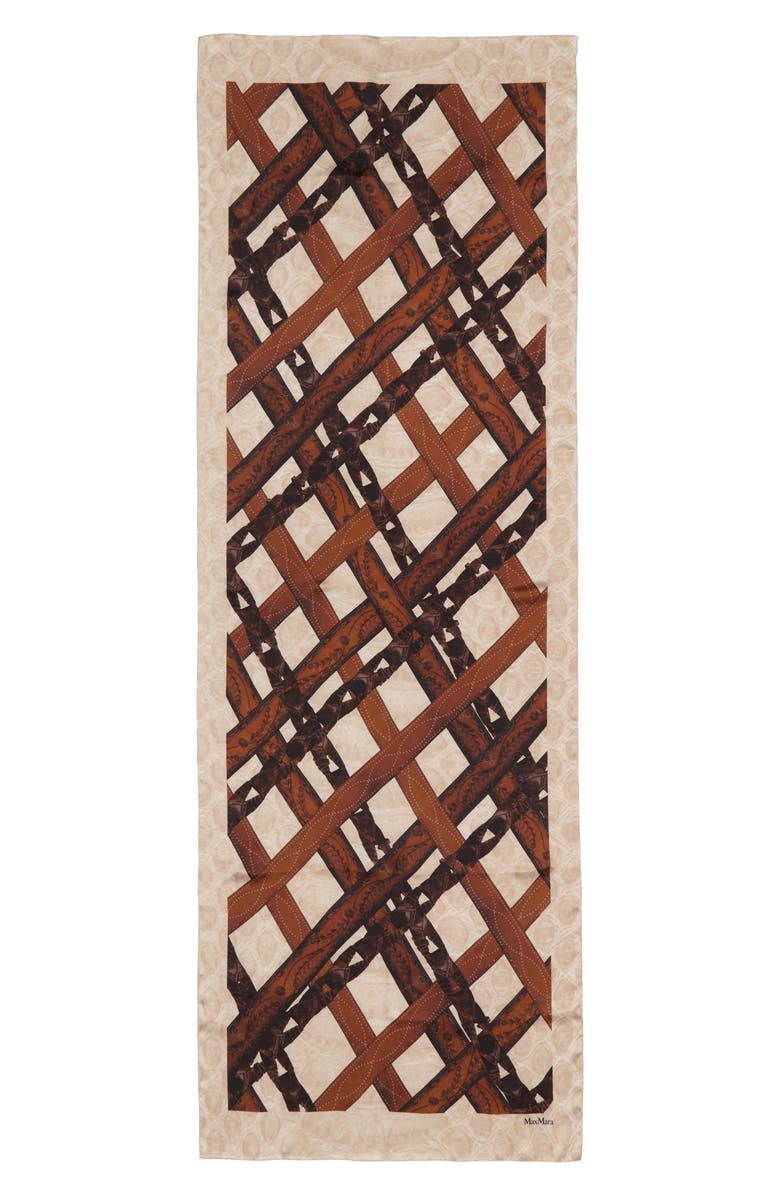 Max Mara Camel Silk Stole, Alternate, color,