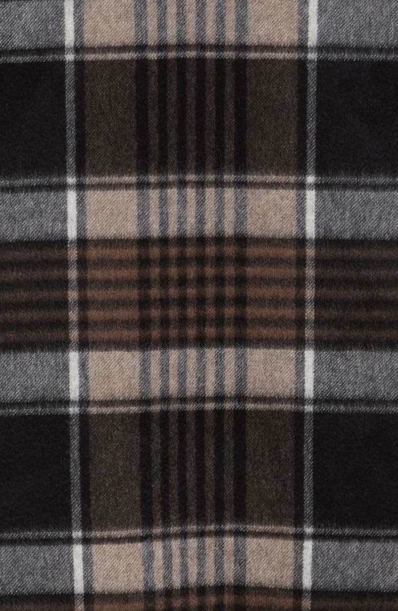 Hickey Freeman Plaid Cashmere Scarf, Alternate, color, Blk/Brn