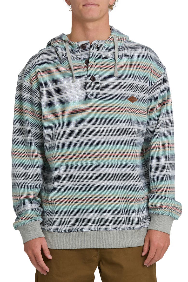 Rancho Stripe Cotton Twill Hoodie, Main, color, HEATHER GRAY
