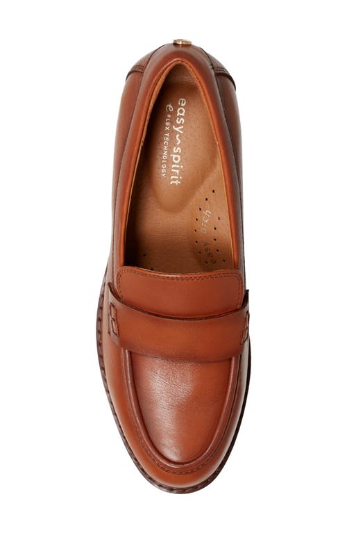Easy Spirit Charli Block Heel Loafer In Medium Brown