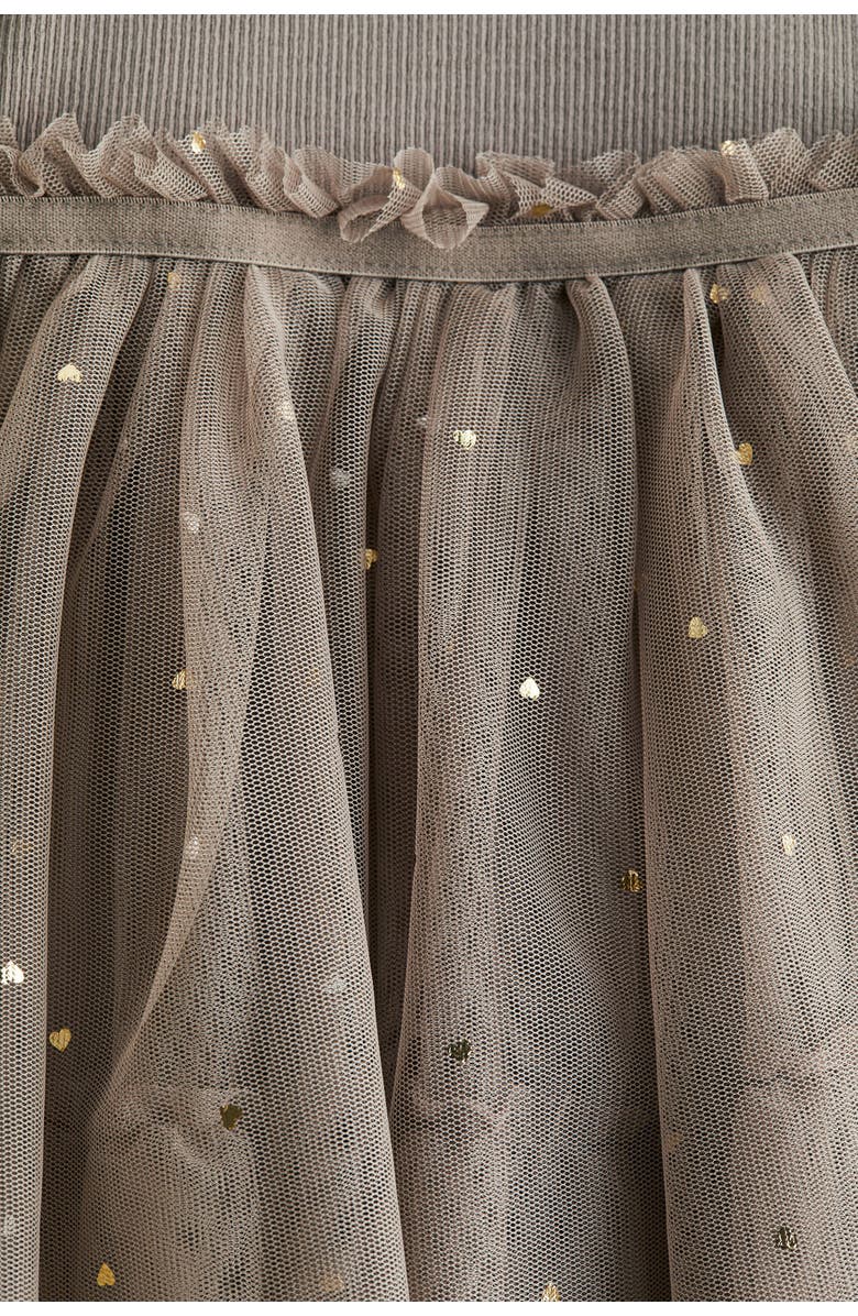 H&M Tulle-skirt Dress, Alternate, color, Taupe/Hearts
