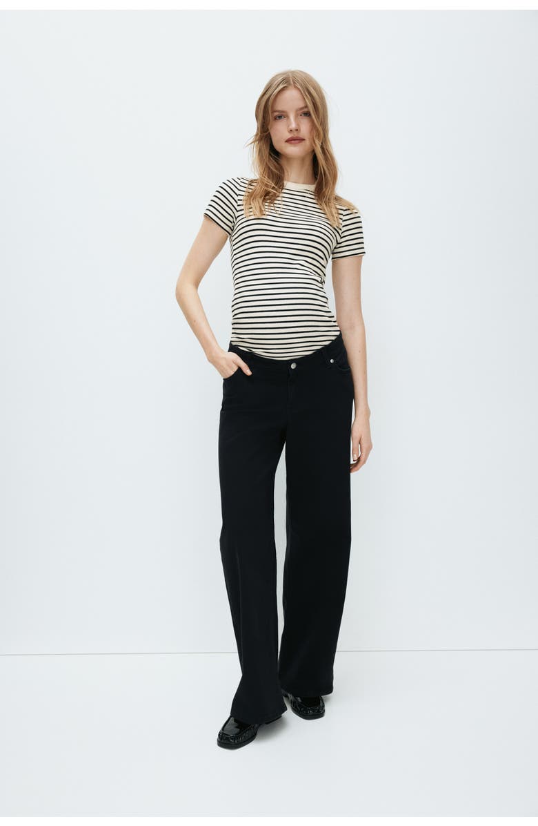 H&M Mama Ribbed Top, Alternate, color, Cream/Black Striped