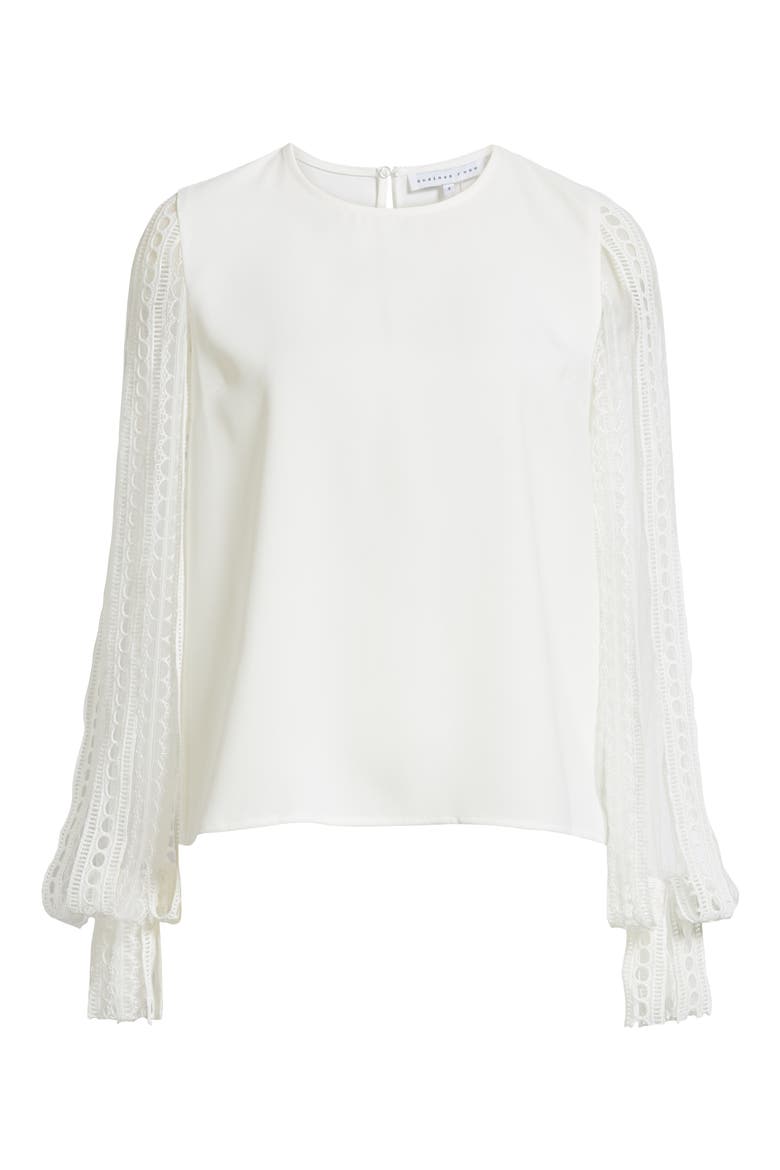 Lace Sleeve Blouse, Alternate, color, WHITE