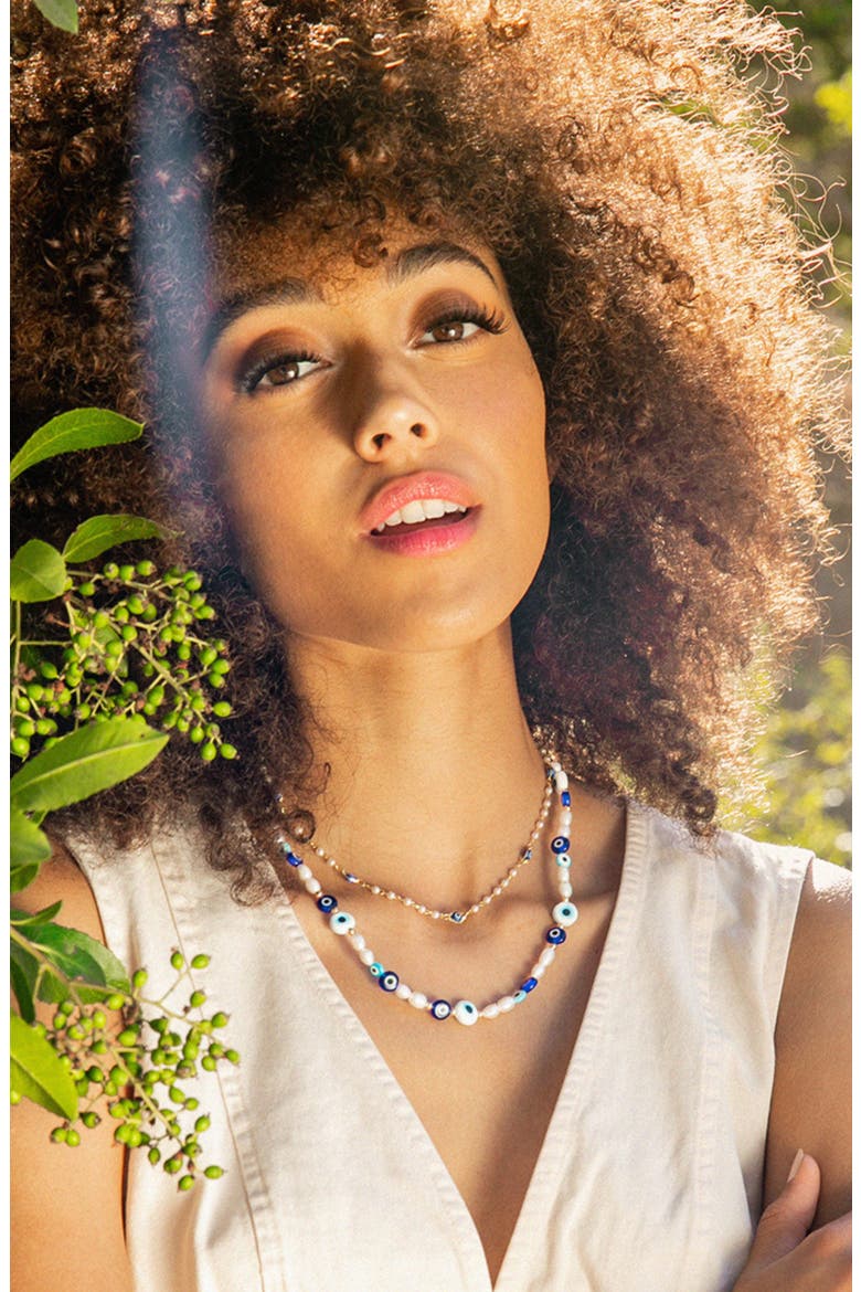 Shadow Beaded Necklace, Alternate, color, BLUE