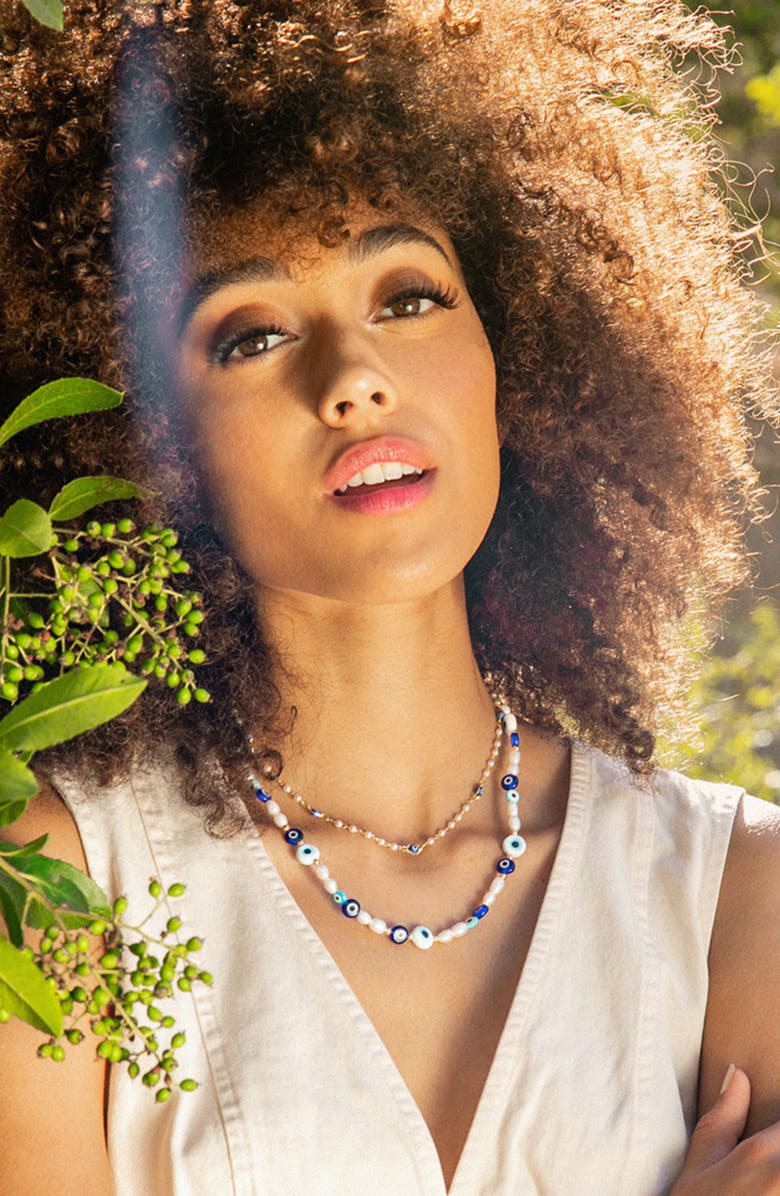 Petit Moments Shadow Beaded Necklace, Alternate, color, Blue