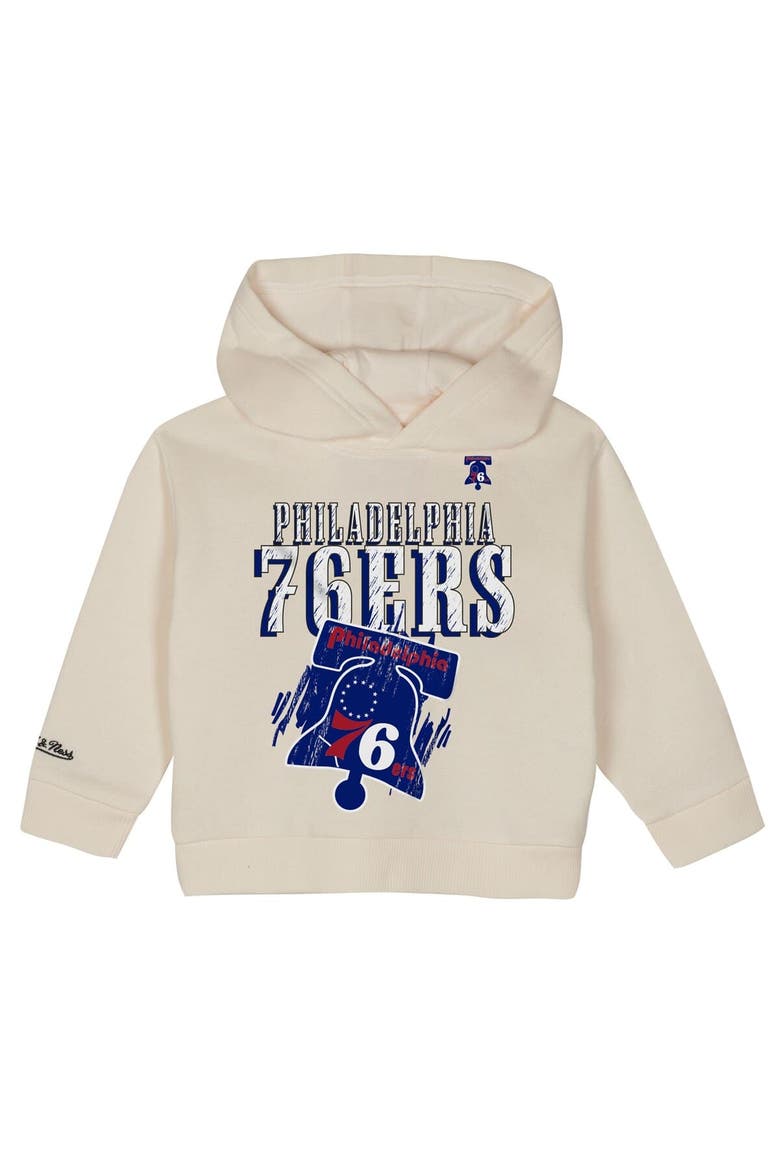 Toddler Mitchell & Ness  Cream Philadelphia 76ers Hang Time Oversized Pullover Hoodie & Pants Set, Alternate, color, Cream
