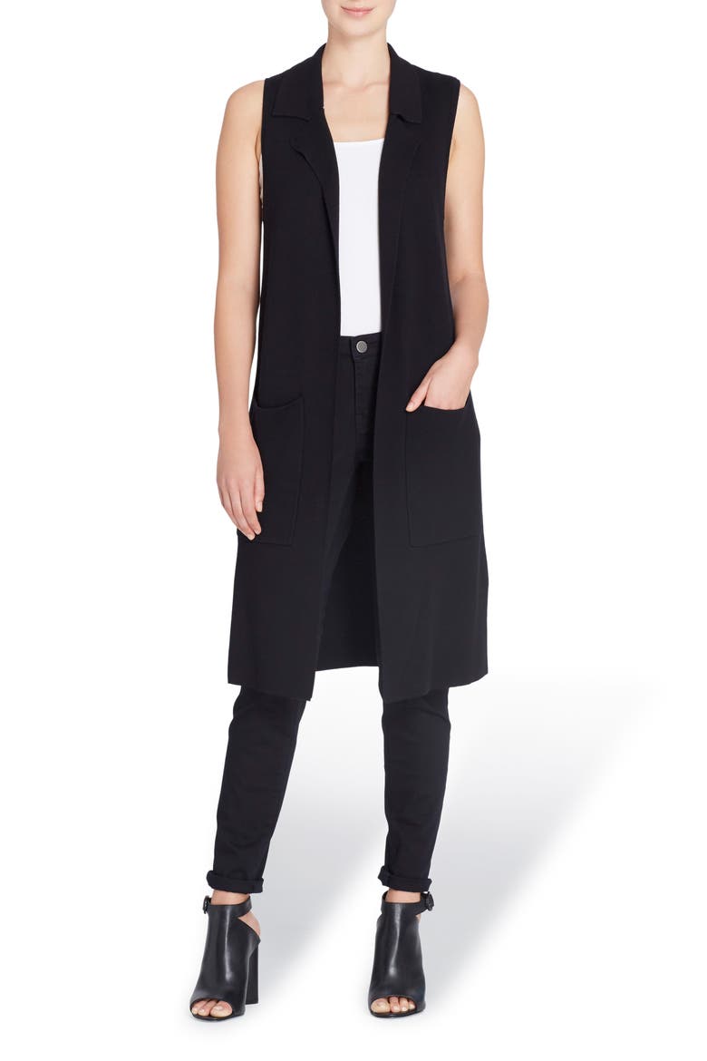 Ivy Long Vest, Main, color, BLACK BEAUTY