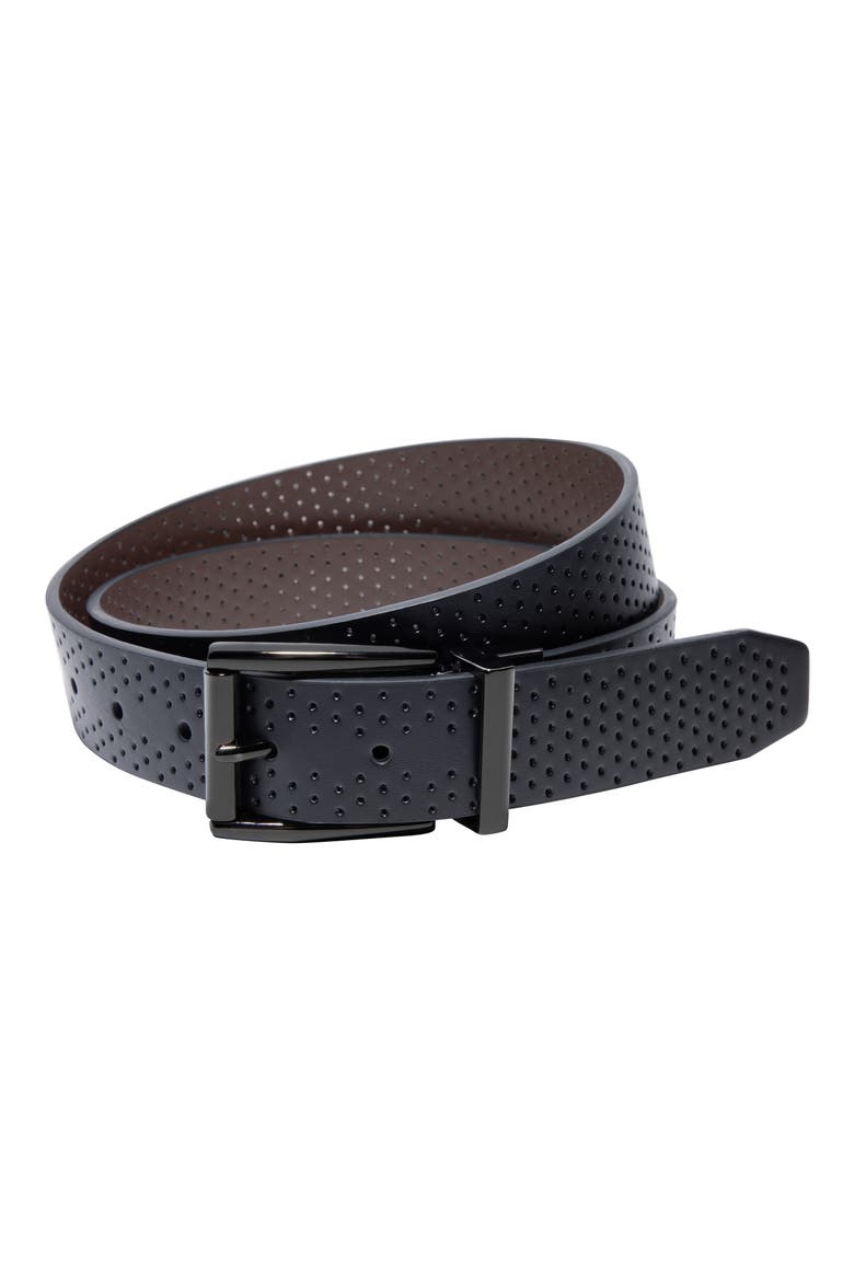 Perforated Reversible Belt, Main, color, BLACK/ BROWN
