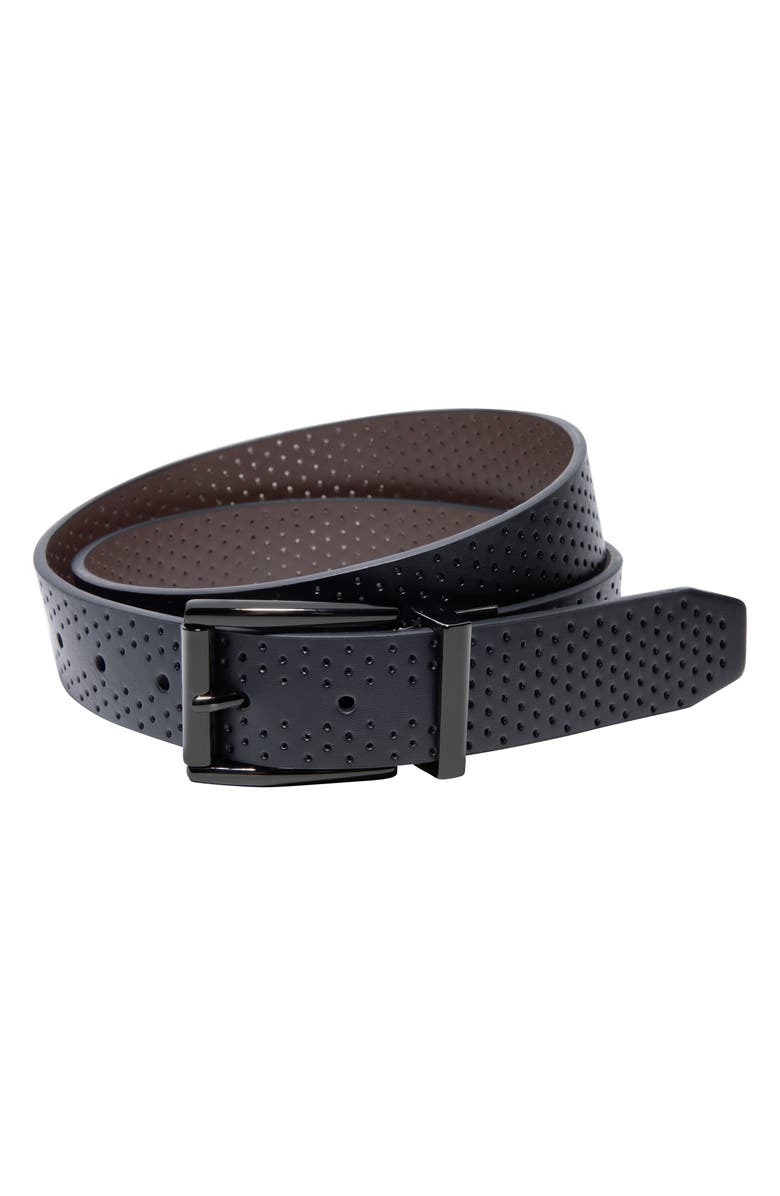 Nike Perforated Reversible Belt, Main, color, Black/ Brown