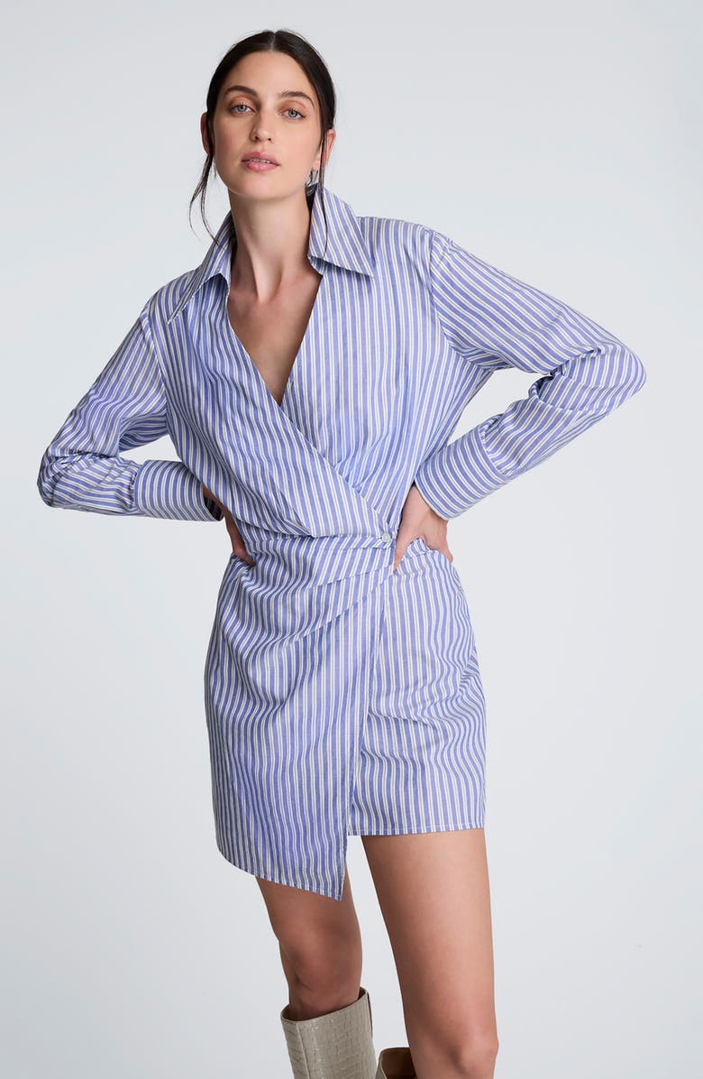 Kenneth Cole Asymmetric Long Sleeve Wrap Shirtdress, Alternate, color,