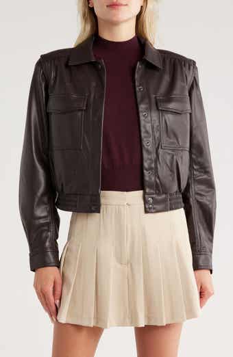JASON WU Flap Patch Pocket Faux Leather Jacket