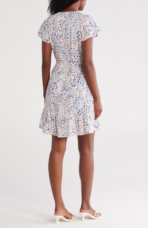 LOVESTITCH LOVESTITCH FLUTTER SLEEVE WRAP MINIDRESS