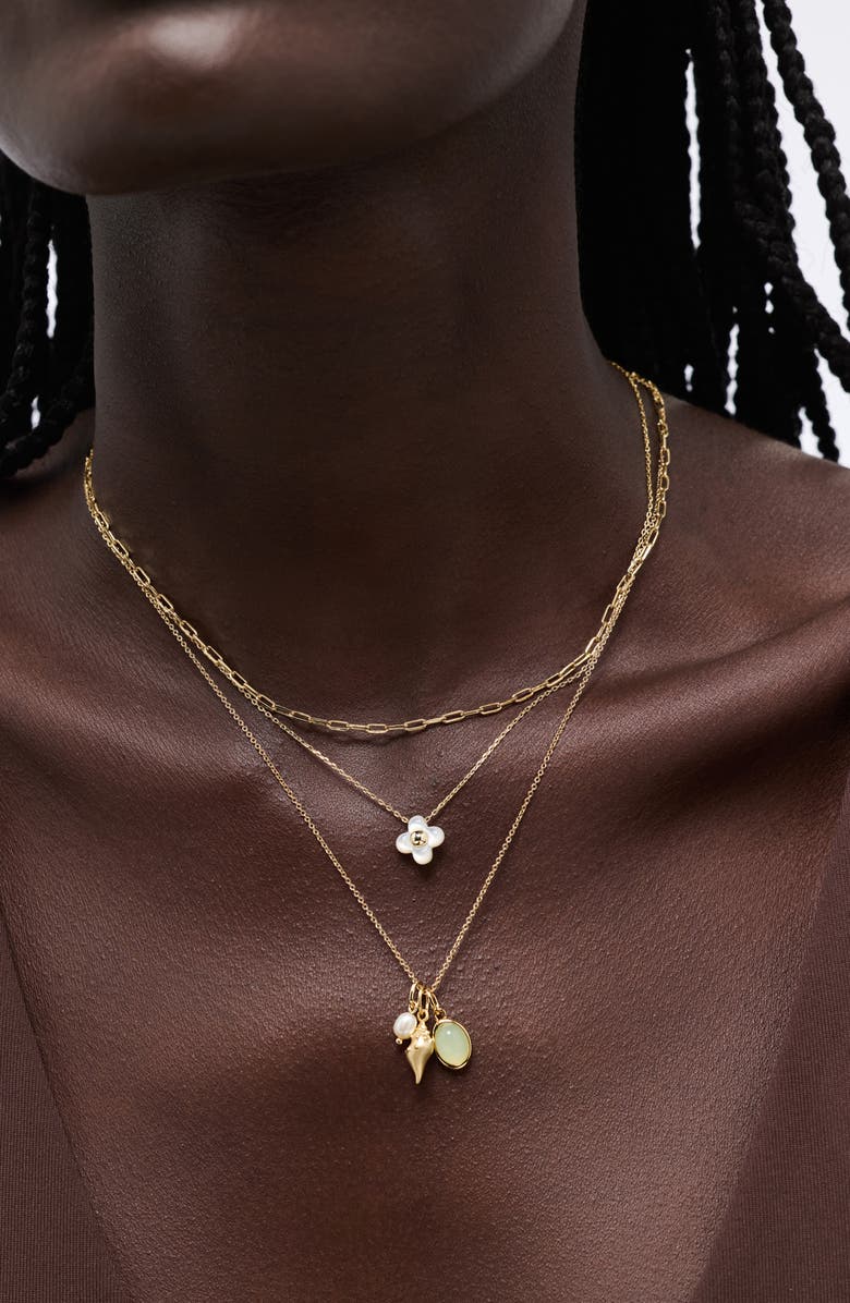 Ana Luisa Liora Flower Pendant Necklace, Alternate, color, Gold / White