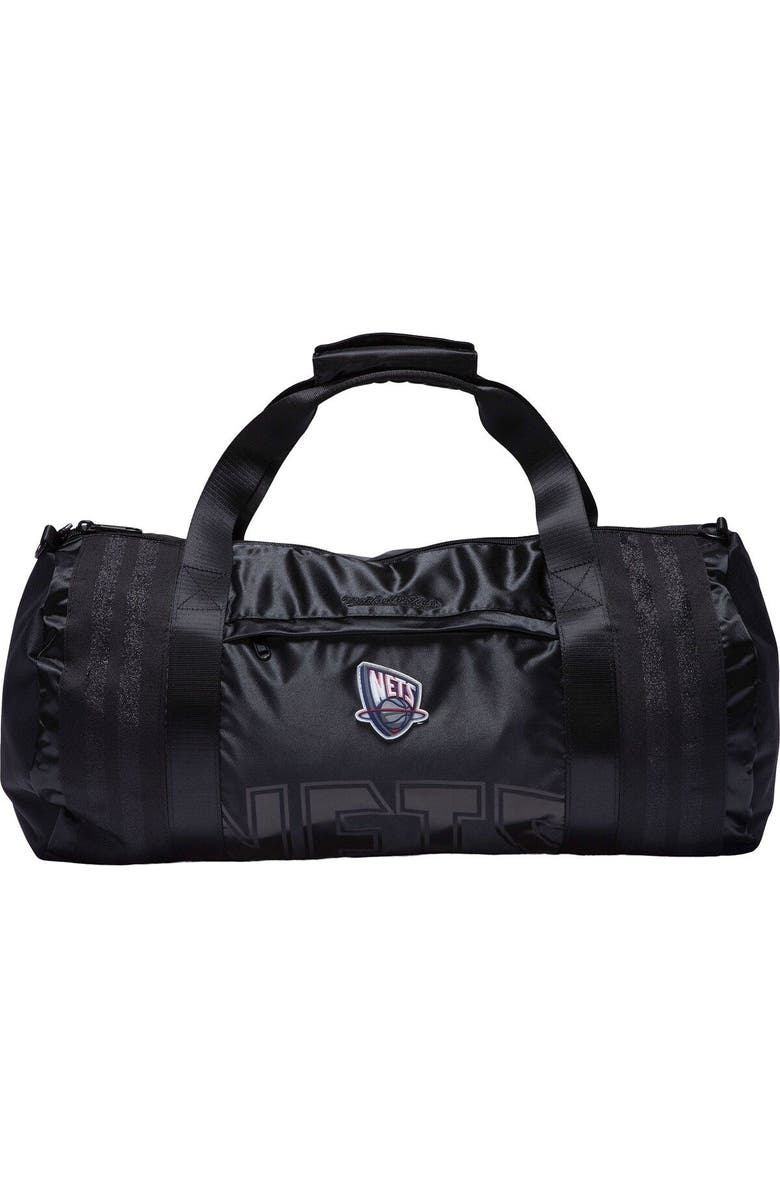Mitchell & Ness Brooklyn Nets Hardwood Classics Satin Duffel Bag, Main, color, Black