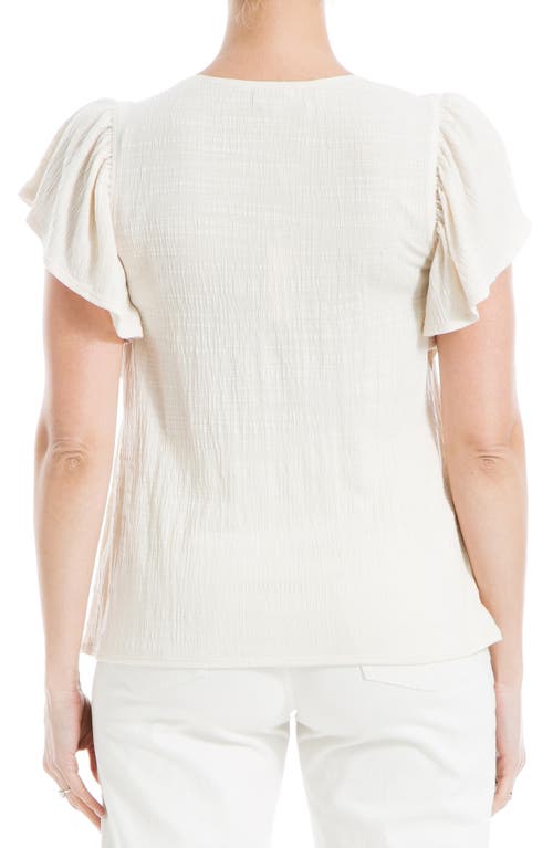 Max Studio Open Stitch Crinkle Top