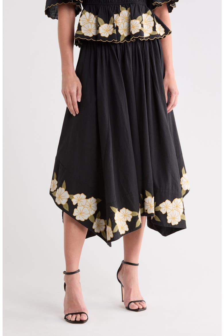 Gia Floral Midi Skirt, Main, color, BLACK MULTI