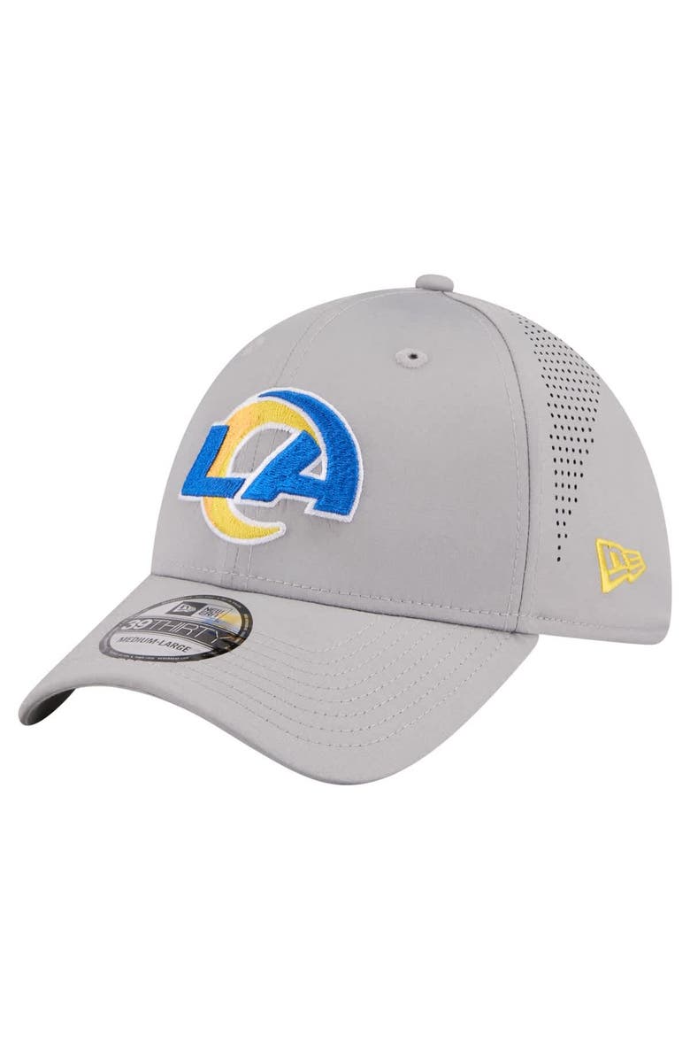 New Era Men's New Era Gray Los Angeles Rams Perforated 39THIRTY Flex Hat, Main, color, Gray