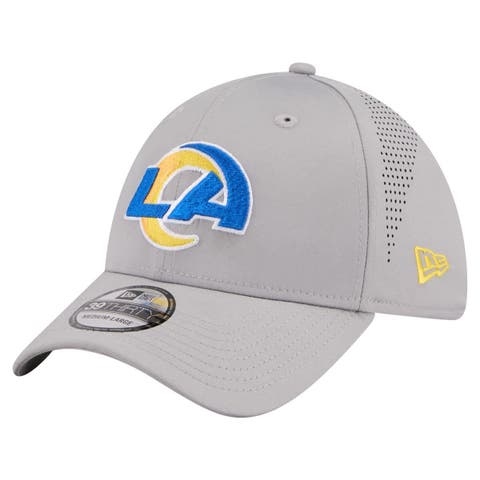 Men's New Era  Gray Los Angeles Rams Perforated 39THIRTY Flex Hat