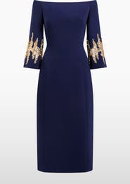 Jenny Packham Aster Sequin-Embellished Midi Dress