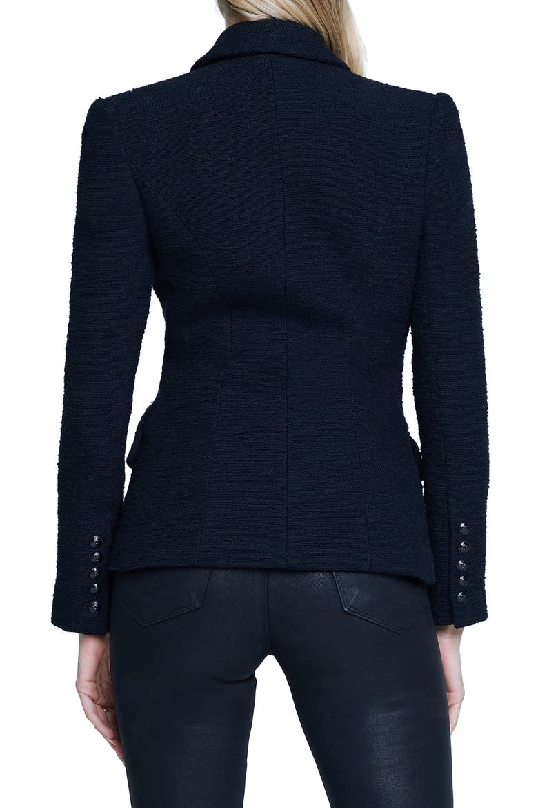 Kenzie Double Breasted Tweed Blazer, Alternate, color, BLACK BLACK