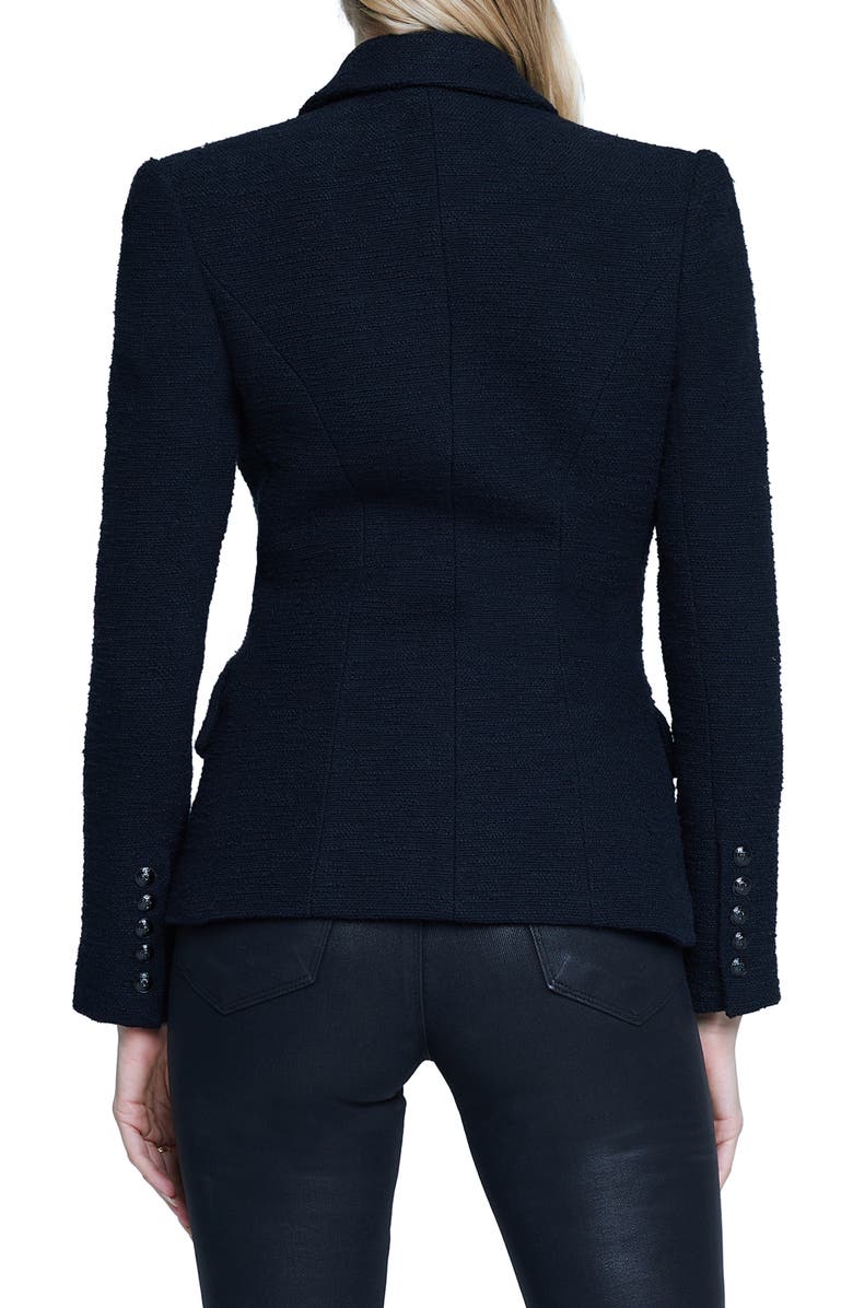 L'AGENCE Kenzie Double Breasted Tweed Blazer, Alternate, color,