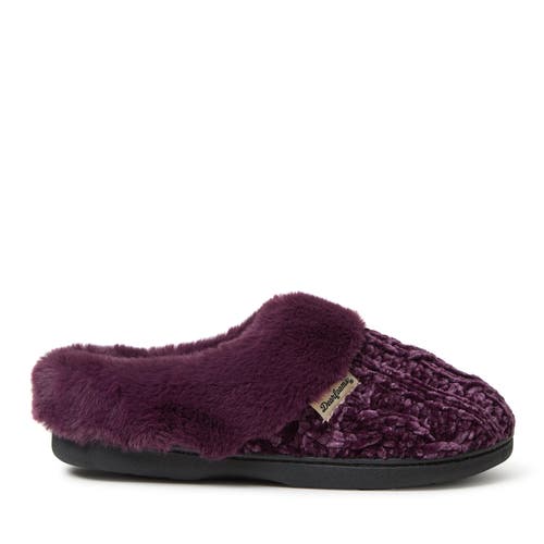 Dearfoams Claire Cable Knit Chenille Clog Slipper In Purple