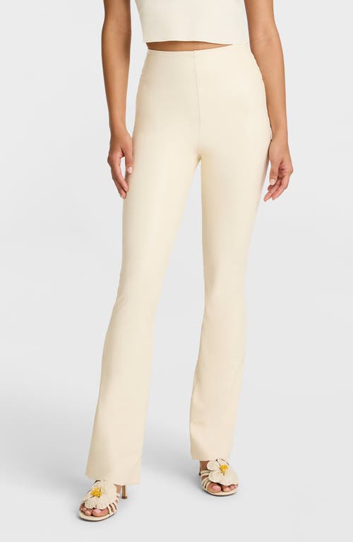 Commando Faux Leather Flare Leggings In Ivory