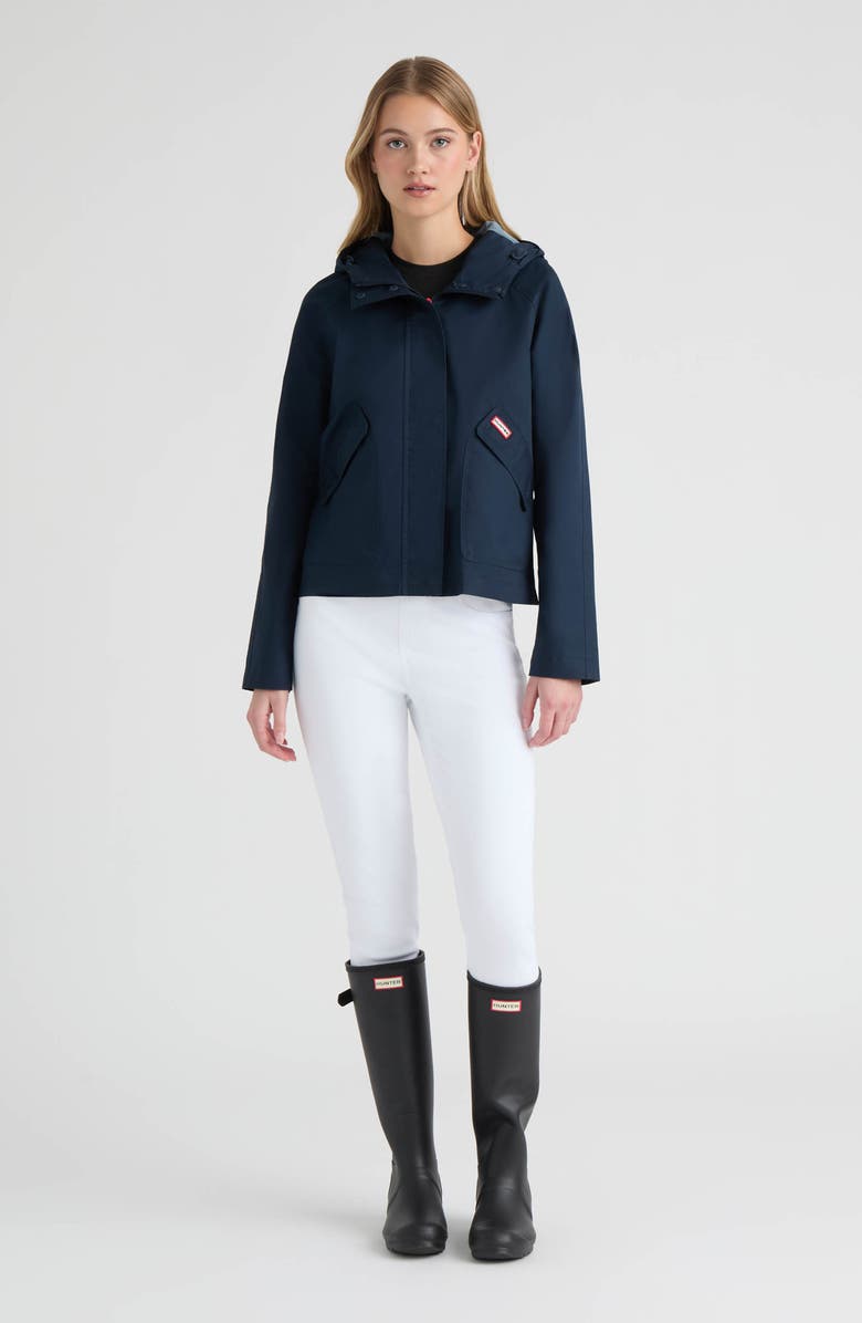 Hunter Julia Hooded Waterproof Rain Jacket, Alternate, color, Midnight